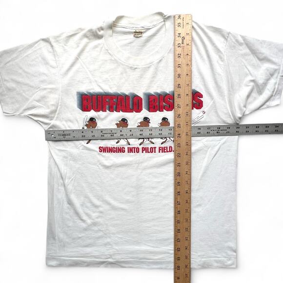 Vintage Buffalo Bisons Minor League Baseball Shirt Single Stitch Screen Stars - Picture 12 of 12